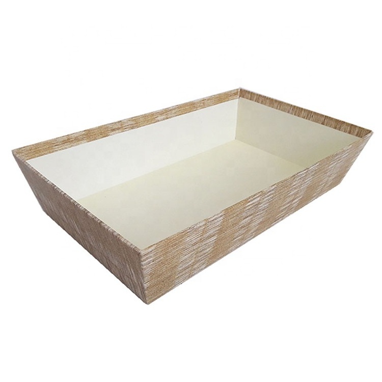 Wholesale custom recyclable food cardboard tray paper storage boxes & bins gift packaging storage basket