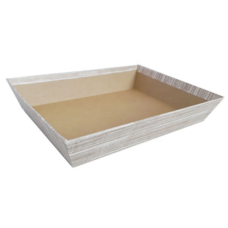 Wholesale customized ECO-friendly rigid storage box cardboard tray supermarket gift packaging basket