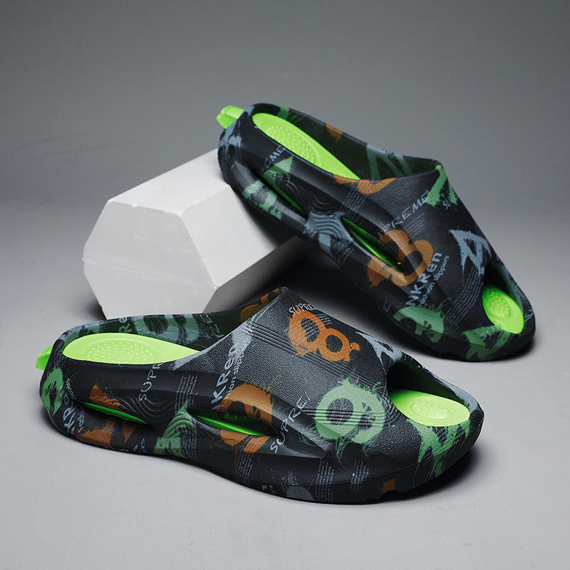 2023 New Custom Digital Sublimation Logo Slides Wholesale Leisure Thick Bottom Anti -Slip Outdoor Custom Beach Slippers