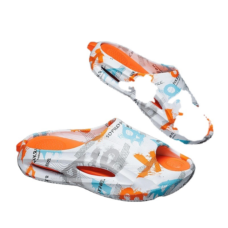 2023 New Custom Digital Sublimation Logo Slides Wholesale Leisure Thick Bottom Anti -Slip Outdoor Custom Beach Slippers