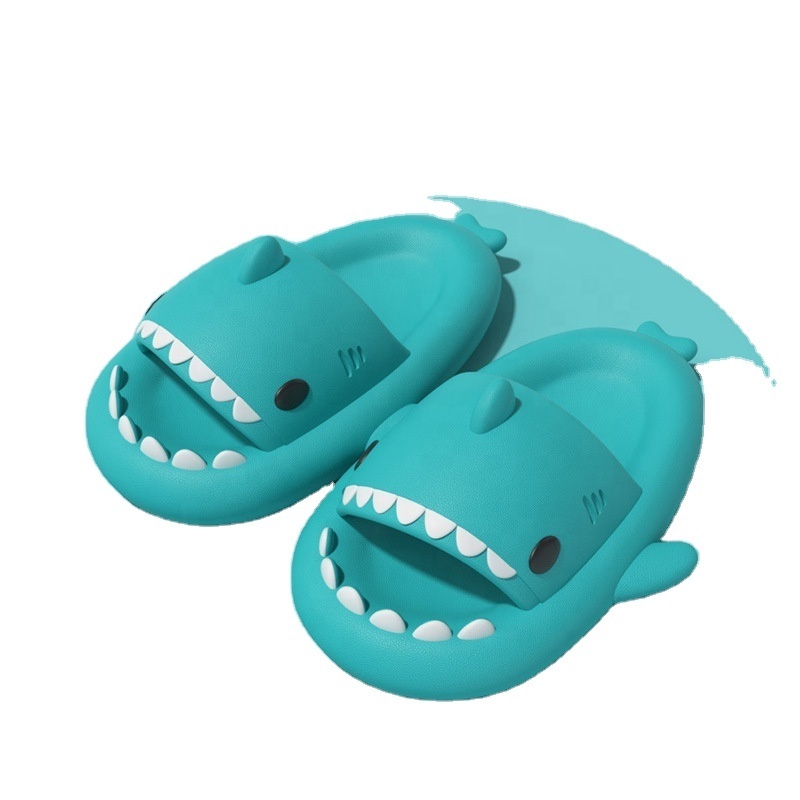 EVA Shark Slides Slippers Women Men Shark Slippers Cloud Beach Sandals Unisex  House Slipper Cartoon Non-Slip