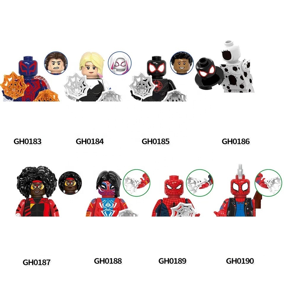 G0120 G0124 G0126 KT1069 KT1072 Marvely Super heros Spider-Verse sets Building Block Mini Figure Plastic Toy Spider Punk Gwen