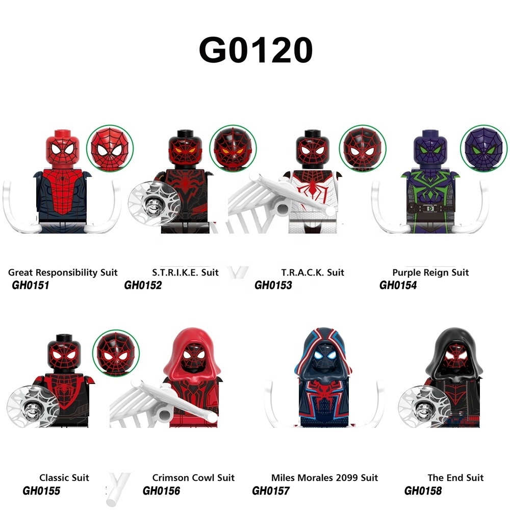 G0120 G0124 G0126 KT1069 KT1072 Marvely Super heros Spider-Verse sets Building Block Mini Figure Plastic Toy Spider Punk Gwen