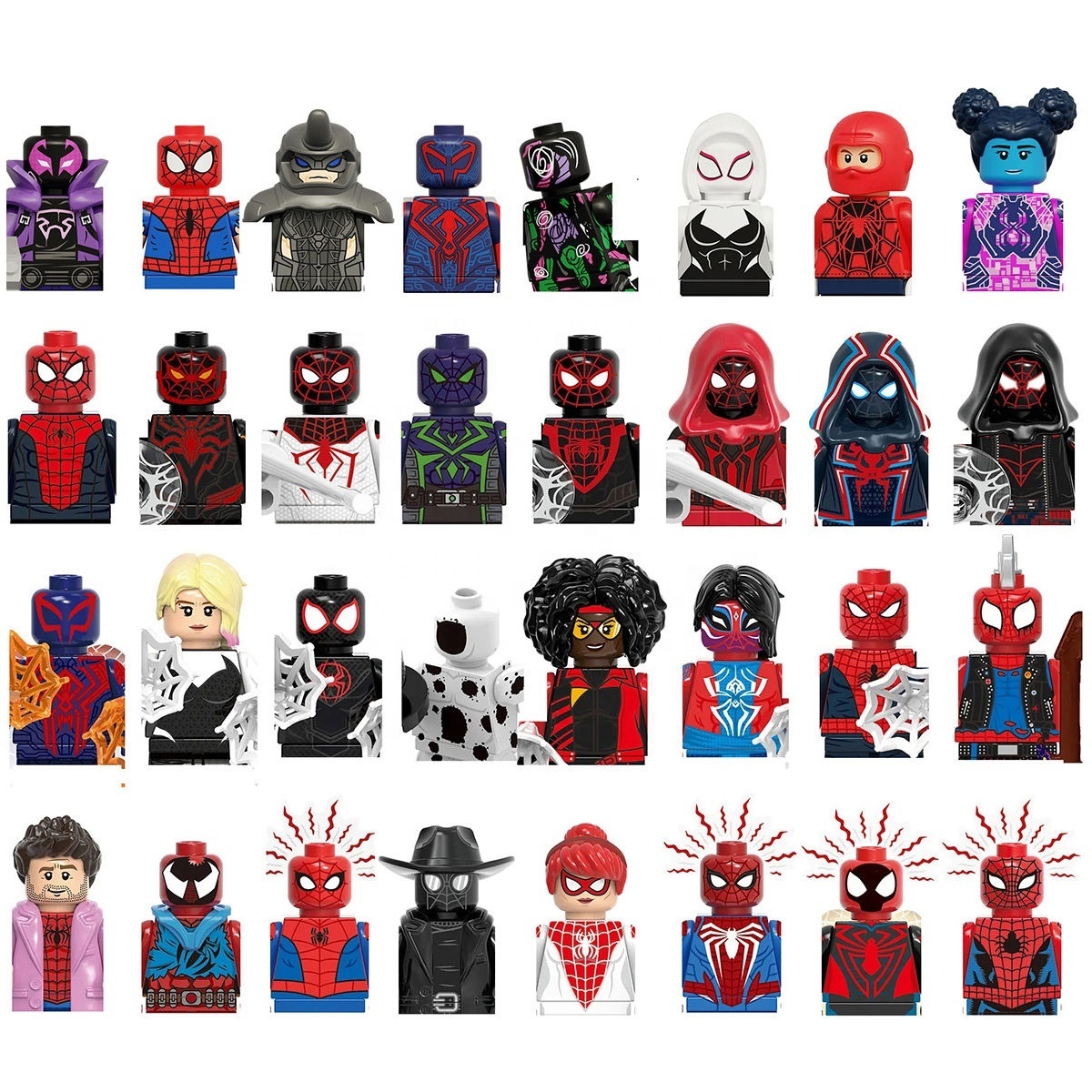 G0120 G0124 G0126 KT1069 KT1072 Marvely Super heros Spider-Verse sets Building Block Mini Figure Plastic Toy Spider Punk Gwen