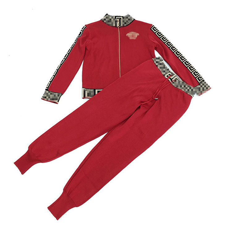 Factory Direct Sale Logo Women Plus Sized black Tech red Jogging Suit