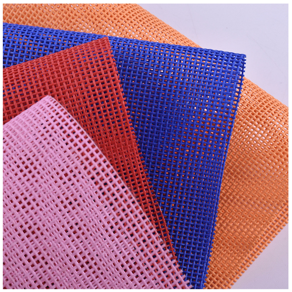 High Strength 1*1 PVC Mesh Fabric Placemat Beach Chair Waterproof Teslin Polyester Vinyl Mesh Roll