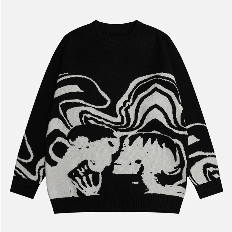 Breathable 100% cotton Fashion Logo Sweater For Men Top Long Sleeve Knitted Jacquard Design Sweaters