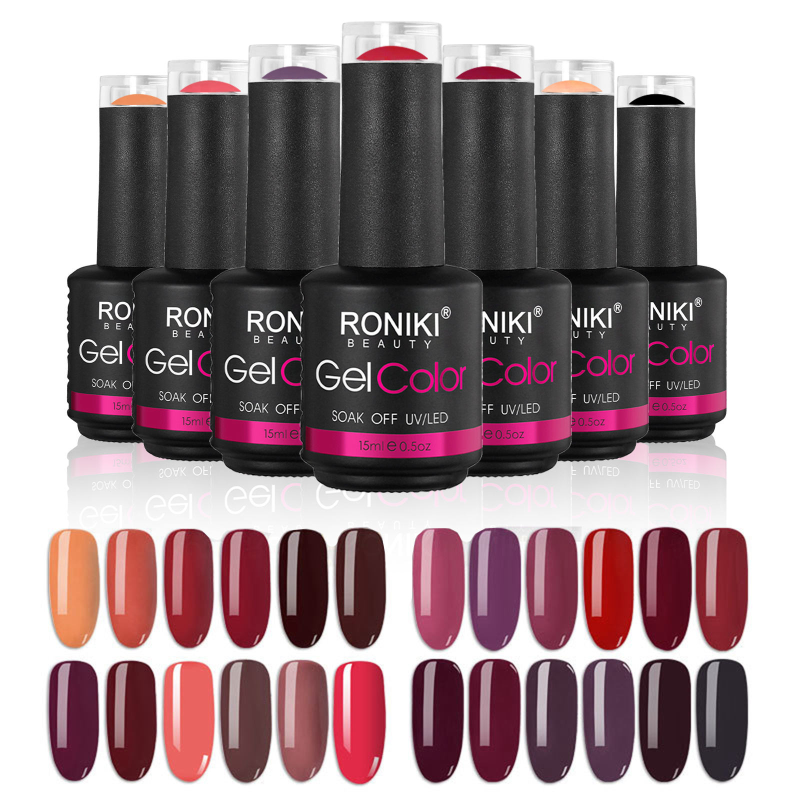 RONIKI Nail Supplies Wholesale private label Colors UV Gel Soak Off Vegan LED UV Gel Nail Polish OEM Free HEMA Nail Gel Polish