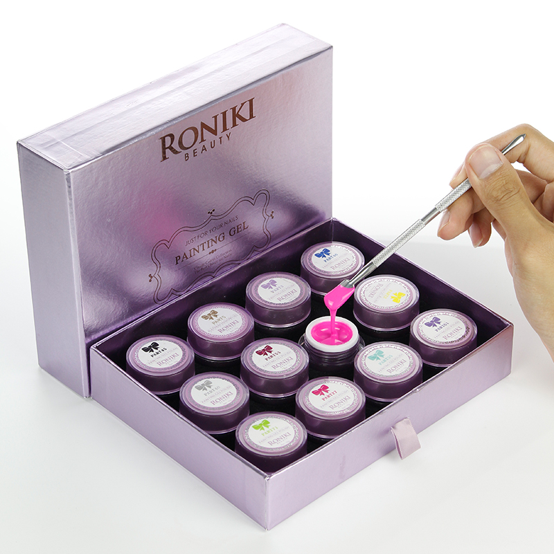 RONIKI Long Lasting Resin Mixed Color Nail Painting Gel Polish Private Label Custom Logo Nail Paint Uv Gel For Nail Art