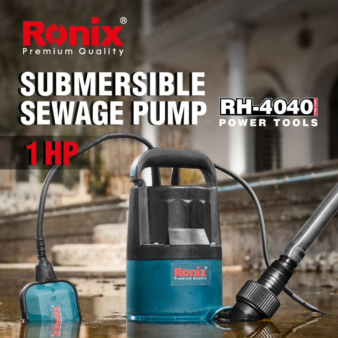 Ronix Rh-4040 Dirty Water Submersible Water Pump With Automatic Float Switch Industrial Submersible Sewage Pump