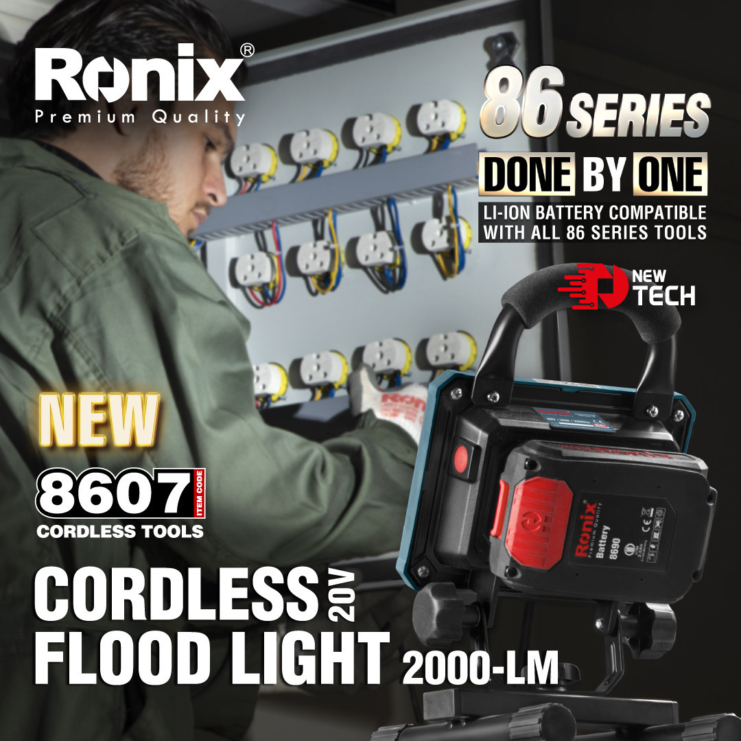 Ronix 8607 Led Work Light Portable 360 Rotation Folding Hyper Tough Working Lamp With 2000Lumens Cordless Led Work Light