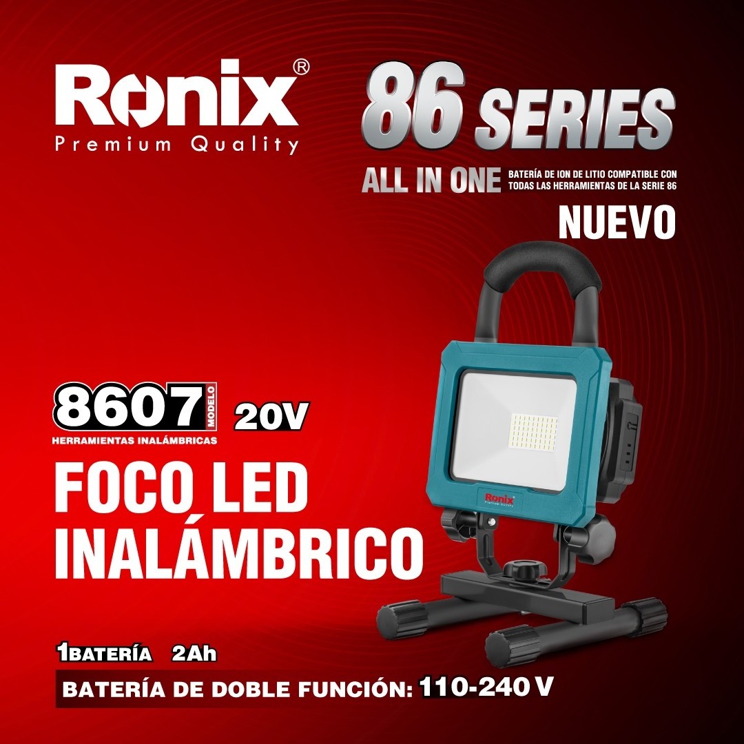 Ronix 8607 Led Work Light For Workshop Jobsite Garage Large-Capacity Battery Operated Strobe Light Cordless Led Work Light