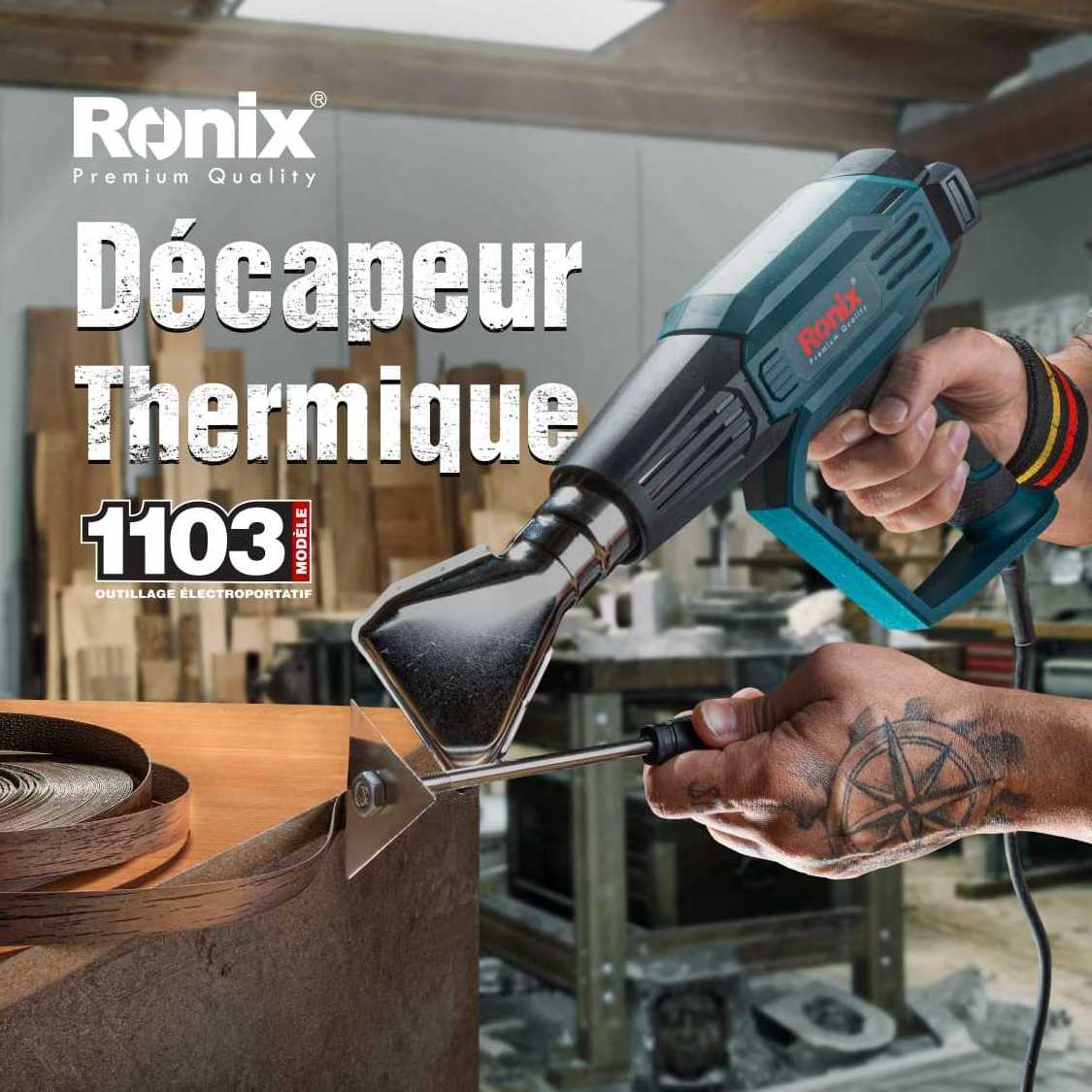 Ronix 1103 Hot Air Sealer 2000W With Nozzle Included Original Authentic 220V Industrial Heater Stepless Heat Gun