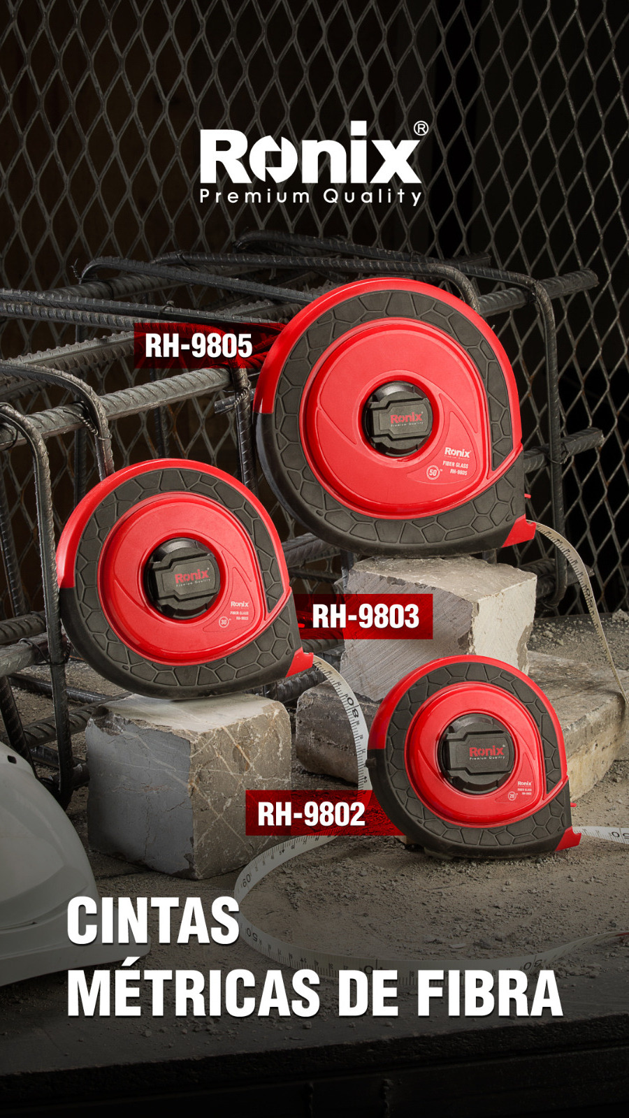 Ronix RH-9806 Wintape 20m 30m 50m Outside Diameter Tape Measure Fiberglass Tree Pipe Diameter Measuring Tape