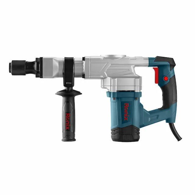 Ronix 2820 Model 1100W 15J Electric Jack Hammer Concrete Breaker Trigger Lock With SDS Max Bit Professional Demolition Hammer