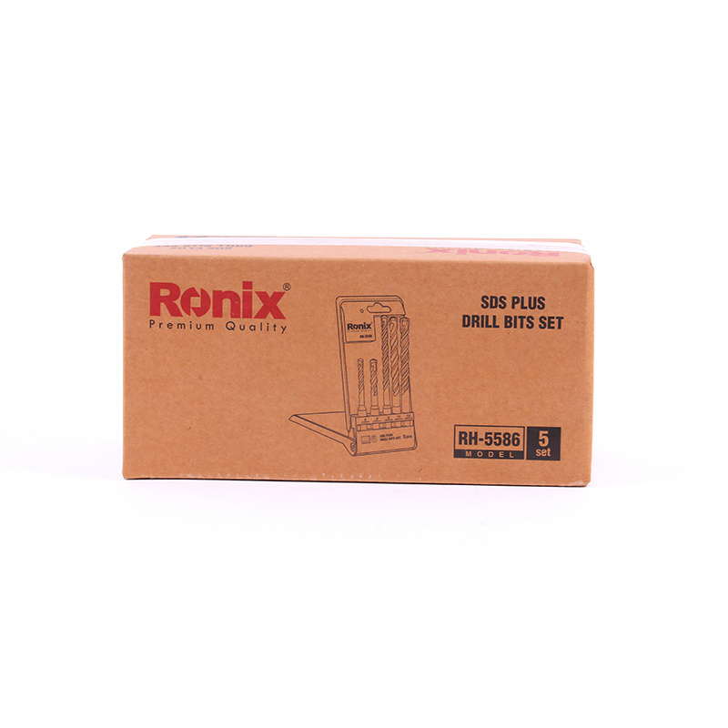 Ronix RH-5586 Model Steel 5Pcs Hammer Drill Bits Set carbide tip For Rotary Percussion In Masonry Concrete