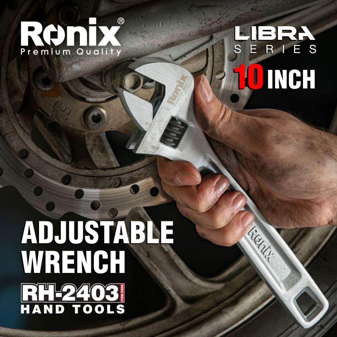 Ronix Adjustable Wrench RH-2403 10inch Mutil-function Adjustable Torque Wrench Spanner Lightweight Flexible Adjustable Wrench