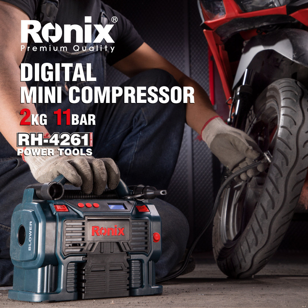 Ronix RH-4261 Hot Selling Professional DC&AC Mini Digital Air Compressor Central Pneumatic Air Compressor Motor