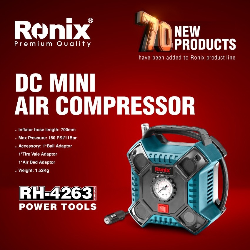 Ronix RH-4263 Hot Selling Professional DC Mini Digital Air Compressor Central Pneumatic Air Compressor Motor