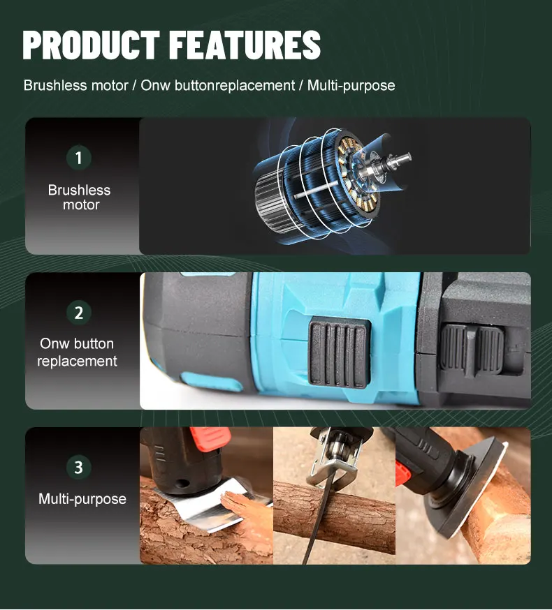 Customized Multi Function Cordless Brushless Drill Combo Lithium Battery Tools N in 1 Portable Power Tool Set with Tool Box