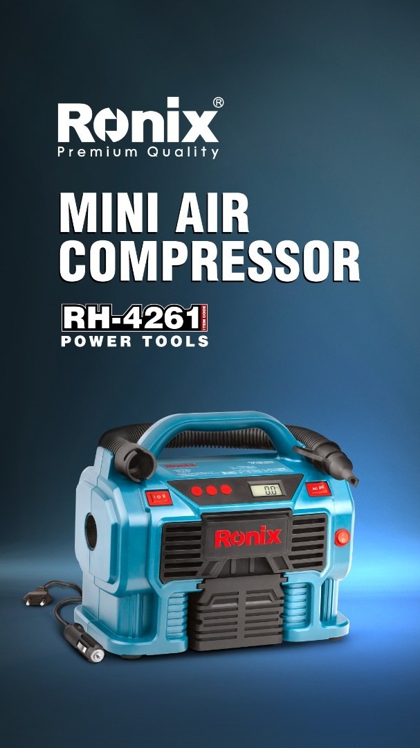 Ronix RH-4261 Hot Selling Professional DC&AC Mini Digital Air Compressor Central Pneumatic Air Compressor Motor