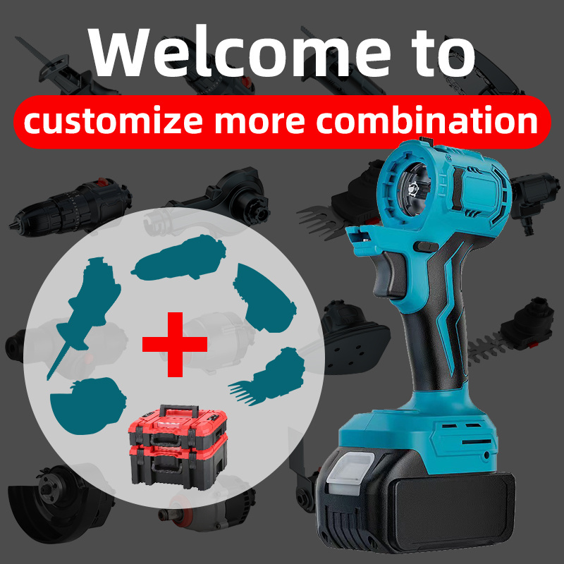 Customized Multi Function Cordless Brushless Drill Combo Lithium Battery Tools N in 1 Portable Power Tool Set with Tool Box