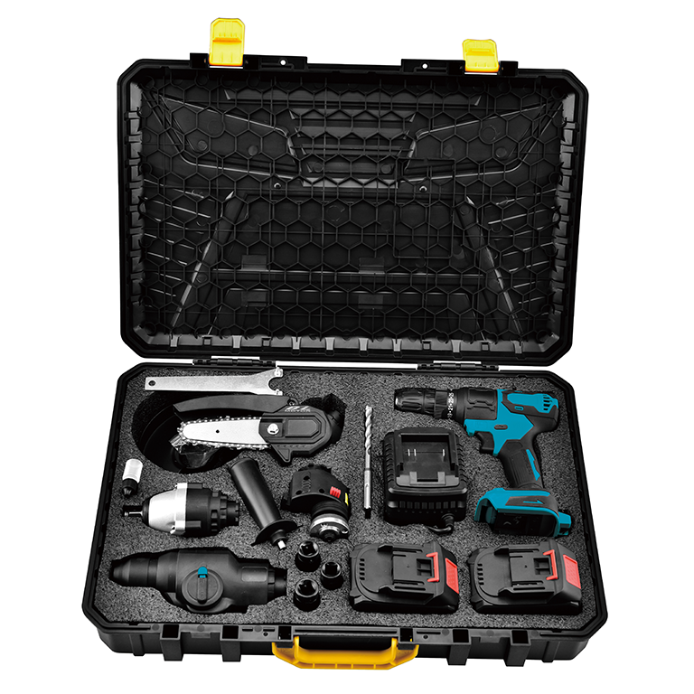 Customized Multi Function Cordless Brushless Drill Combo Lithium Battery Tools N in 1 Portable Power Tool Set with Tool Box