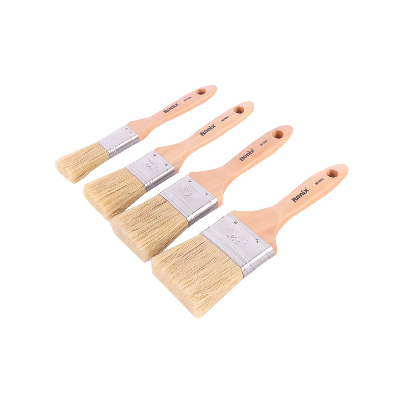 Ronix Wooden Handle Paint Brush RH-9951 Natural White Bristle Chip Art Brushes Natural Wooden Handle Oil Paint Brush Set