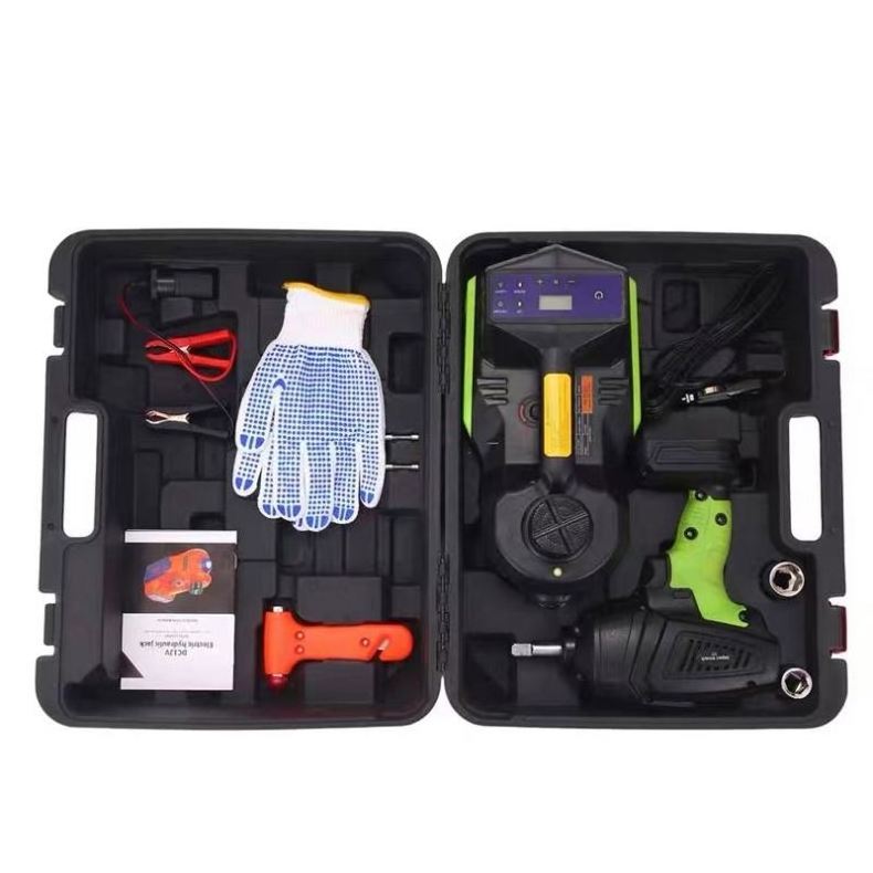 3 in 1 Portable 5T 12v floor lift 5ton 150PSI outdoor Electric Car Jack Kit Customized Repairing Tools with Air Pump Impact Wren