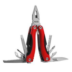 Ronix In stock RH-1191 12 in 1 multi tool function folding pliers multi purpose knife plier multifunctional pliers