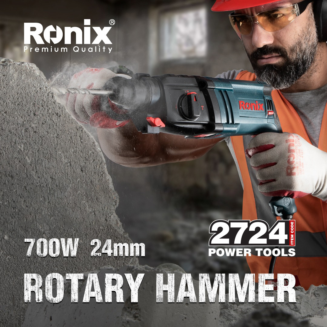 Ronix 2724 24mm 700W SDS plus electric Multi-functional Concrete Power Rotary Hammer Drill