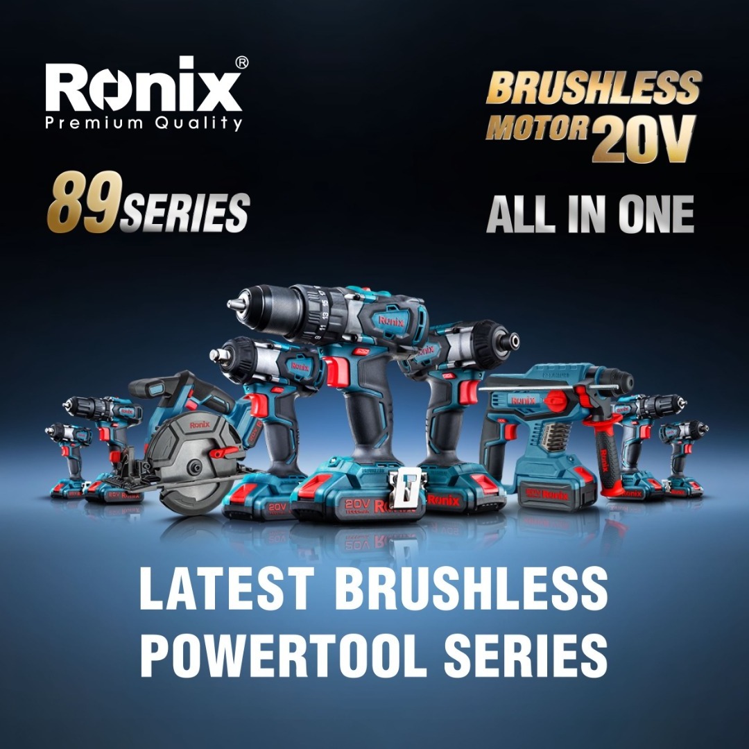 Ronix 89 Series Power drill set of China factory, portable brushless cordless drill, lithium battery power tool kit