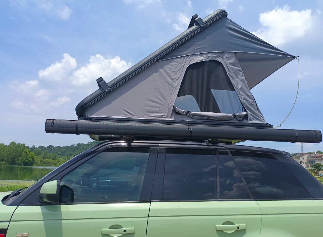 Y Camping Aluminum Rooftop Tent Car Triangle Clam Shell Hard Roof Top Tent For Sale