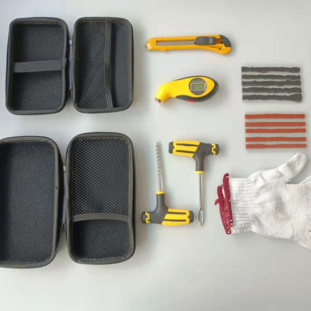 Car Tire Repair Kit Puncture Plug Tools Tyre Puncture Emergency Strips Stirring Glue Repair Tool Kit