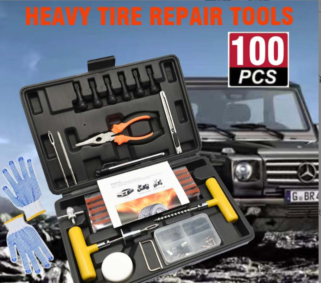 Customized 100pcs Tubeless Puncture kit Car Repair Tool Set Truck Tire Repair Tools Kit for Tire Repair Car