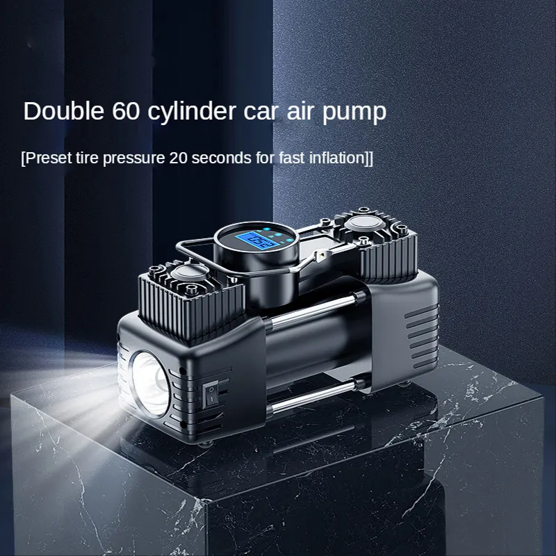 Two-cylinder Cordless Tire Air Pump 12v Digital Automatic Car Tire Inflator Pump Portable Wireless Electric Pump for Car