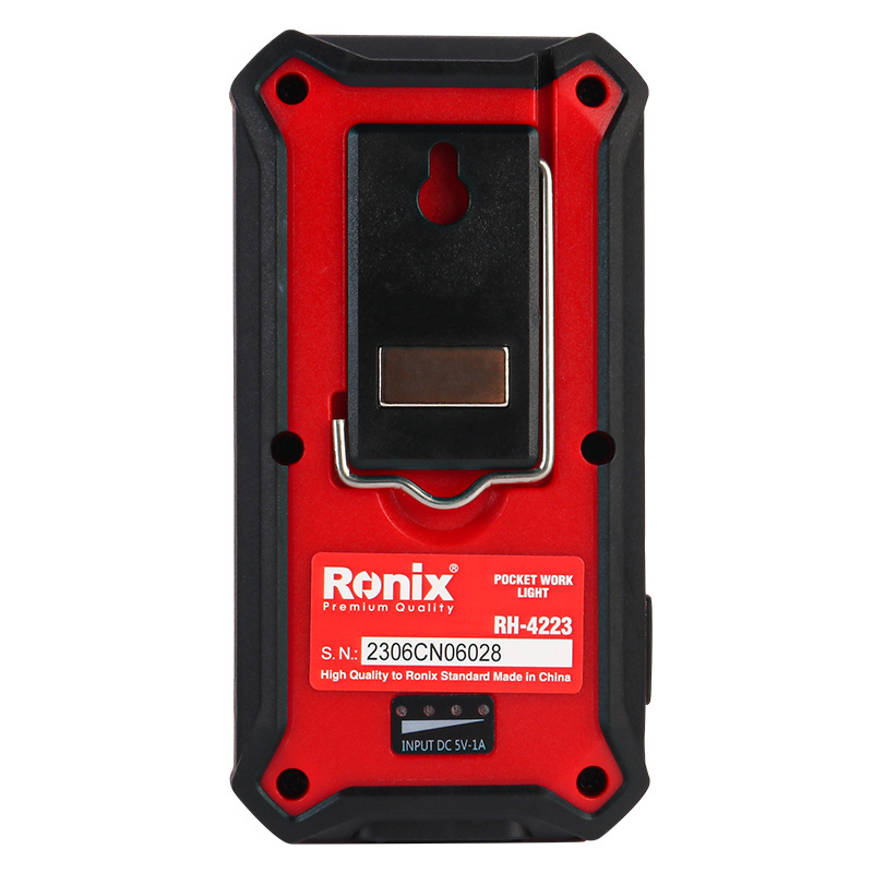 RONIX RH-4223 Super Bright Rechargeable LED Car Repair Portable Magnetic Inspection COB LED Work Light With Removable Hook