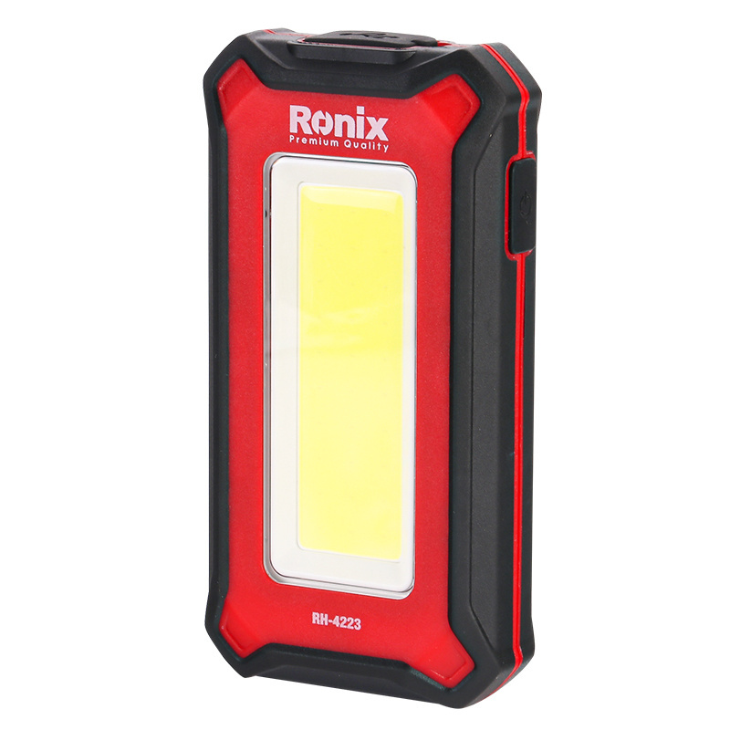 RONIX RH-4223 Super Bright Rechargeable LED Car Repair Portable Magnetic Inspection COB LED Work Light With Removable Hook