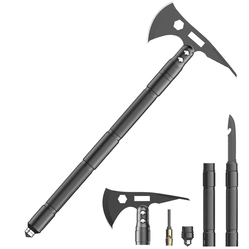 RONIX Multifunctional outdoor small axe dual head dual-purpose medicine hoe garden shovel tactical pickaxe hand axe knife