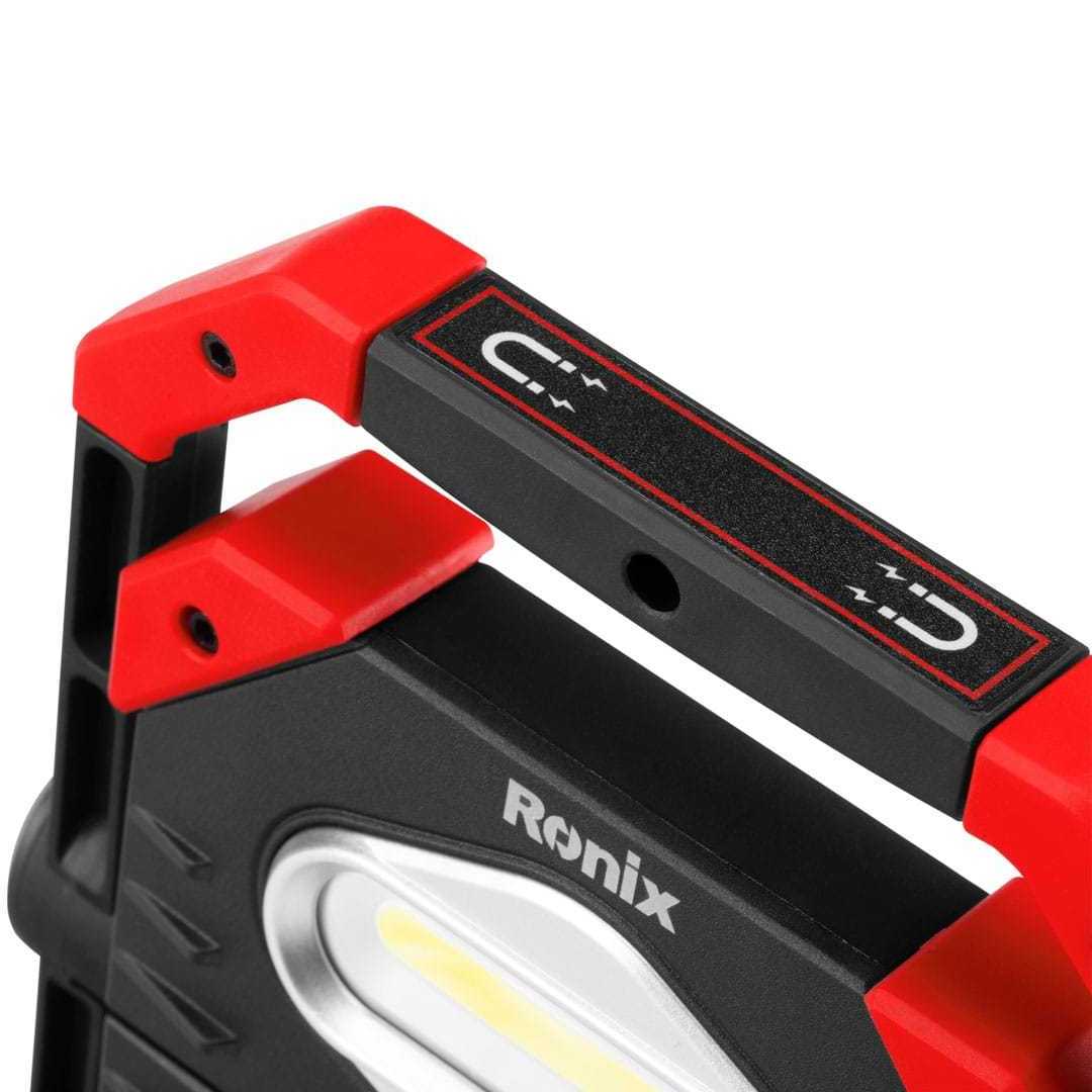 Ronix RH-4277 2000 Lumen Super Bright USB Rechargeable Cob Led Portable Foldable Adjustable Flood Work Light with magnetic base