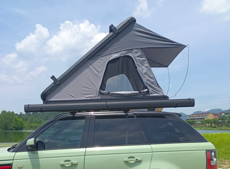 Y Camping Aluminum Rooftop Tent Car Triangle Clam Shell Hard Roof Top Tent For Sale