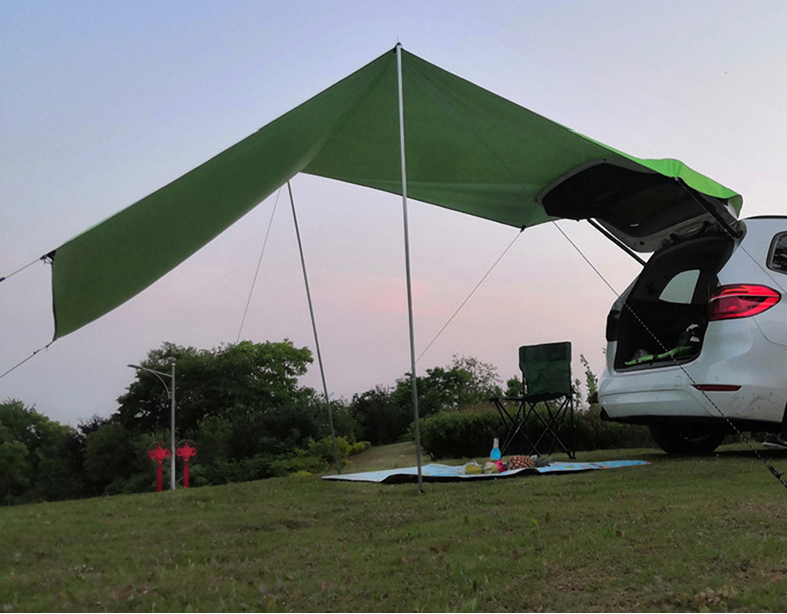 Outdoor Shelter Shade Sun Shade Rain Fly Camping Tarps with Tent Poles,Beach Tents Sun Shelter Tent