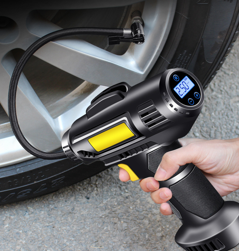 High Power Portable Automatic Digital Cordless Car Tire Inflator Portable Air Compressor Pump 20V with LED lighting