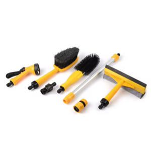 Factory Hot Sales Custom 7 Pcs Soap Dispenser Car Flow-thru Windshield Window Squeegee Cleaning Brush Kit