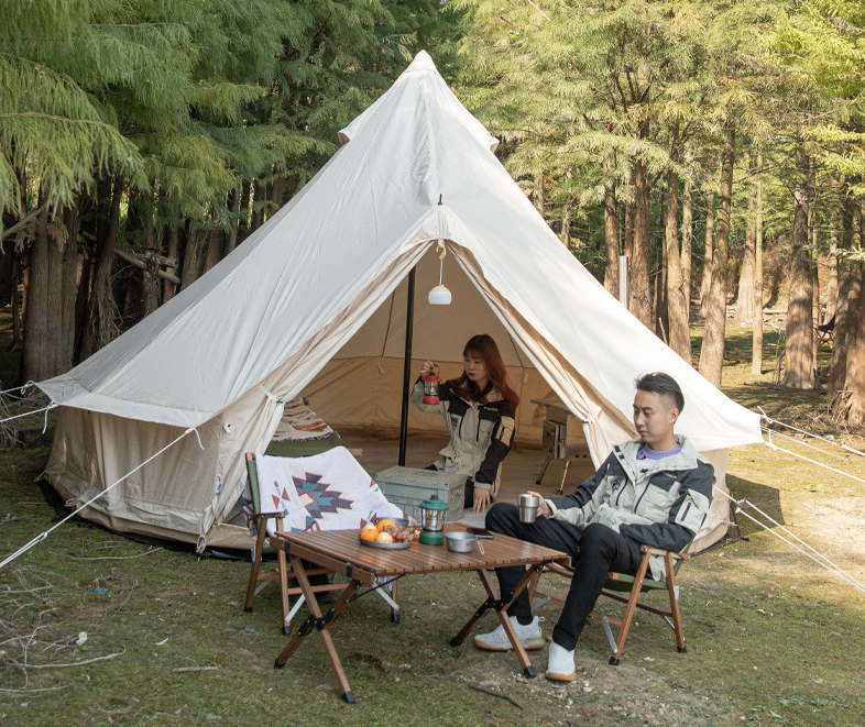 L  Wholesale Mongolian Cotton White Tente Teepee Yurt 10 Person Family Large Outdoor Camping Canvas Dome Tents Glamping Luxury