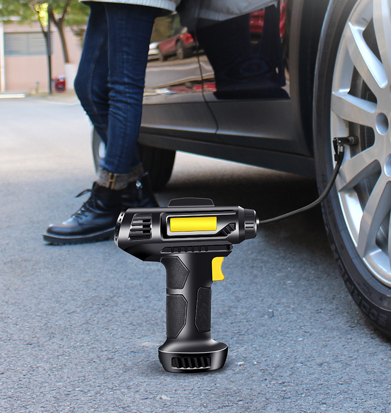 High Power Portable Automatic Digital Cordless Car Tire Inflator Portable Air Compressor Pump 20V with LED lighting