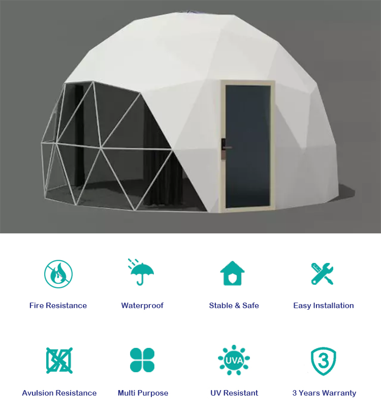 Outdoor Hotel Dome Tents Prefab Waterproof Glamping Geodesic Dome Tent Dome House Luxury Tent For Resort