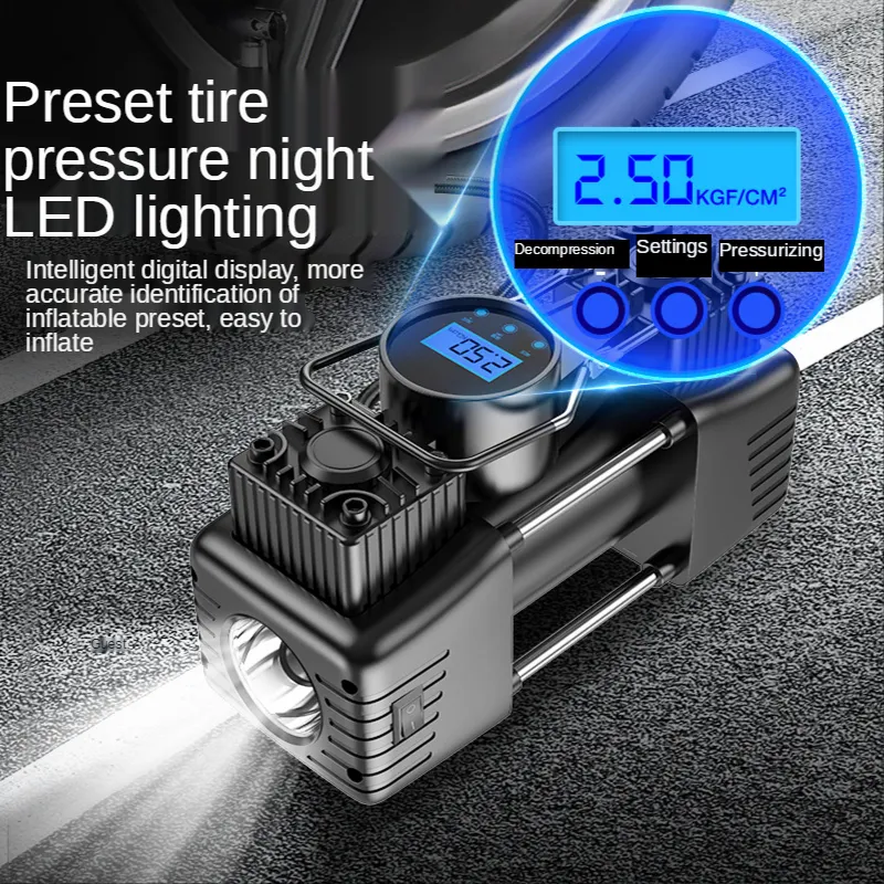 Two-cylinder Cordless Tire Air Pump 12v Digital Automatic Car Tire Inflator Pump Portable Wireless Electric Pump for Car