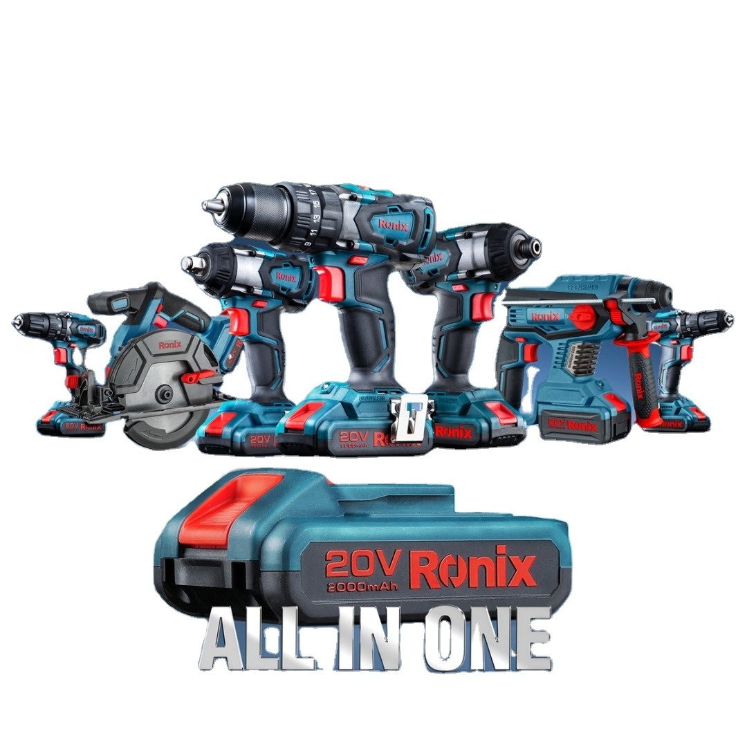 Ronix 89 Series Power drill set of China factory, portable brushless cordless drill, lithium battery power tool kit