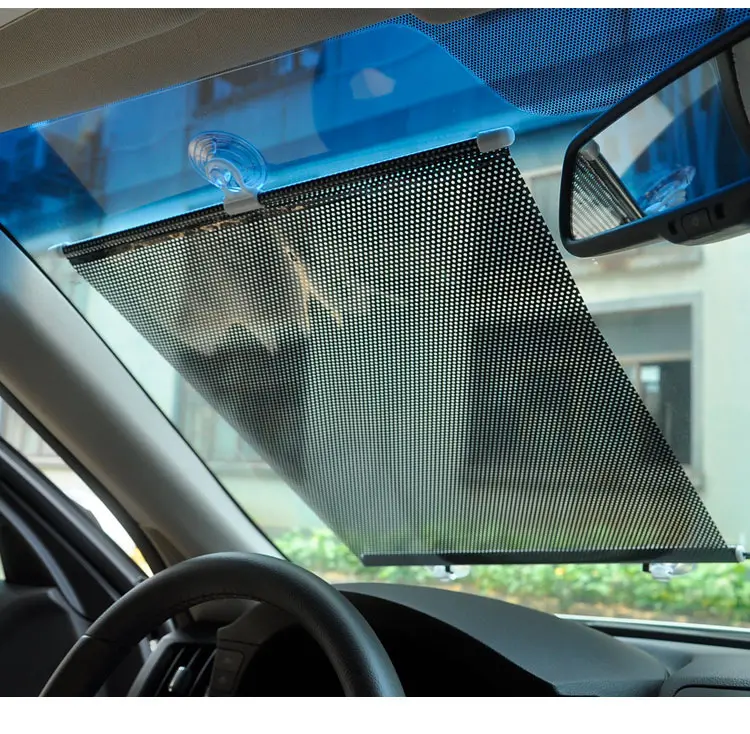 Car Retractable Sun Visor Sunscreen Autos Front Automatically Scalable Sunshade Free With Suction Cup Folding Window Shade